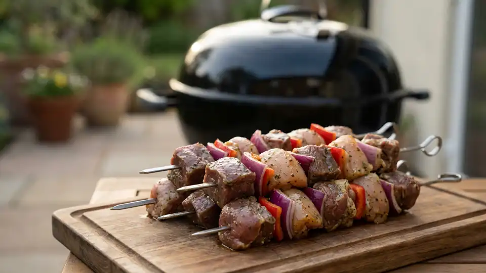 Preparing Kebabs for the Grill