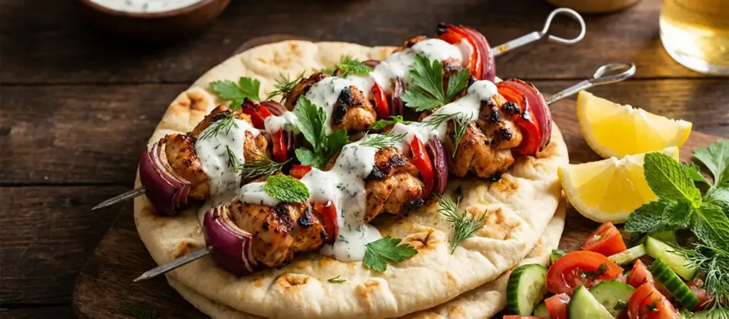 A simple chicken shish kebab