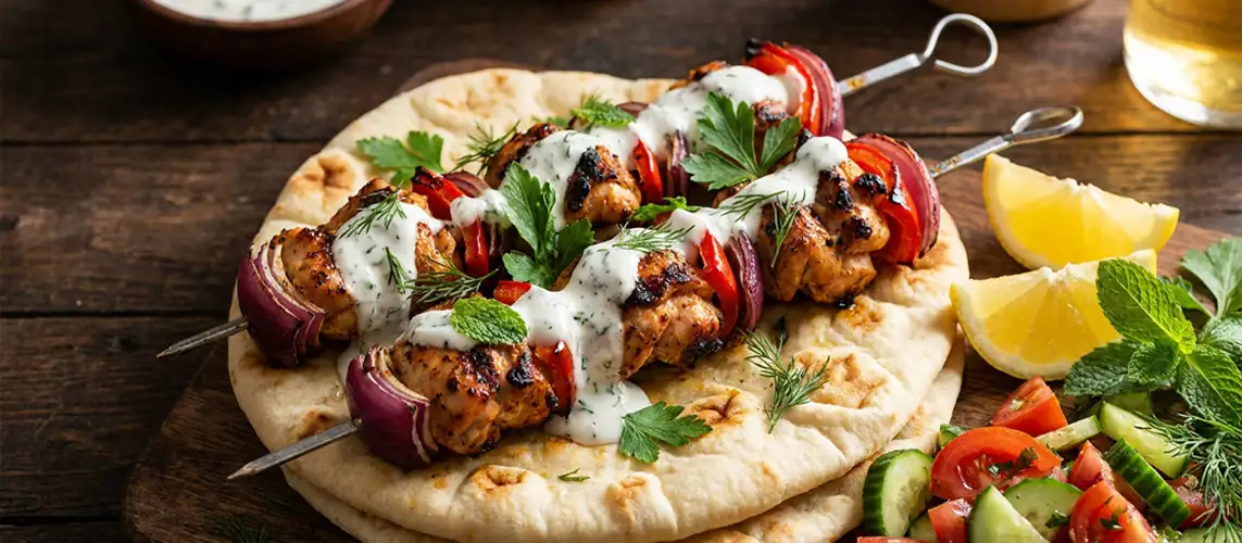 A simple chicken shish kebab