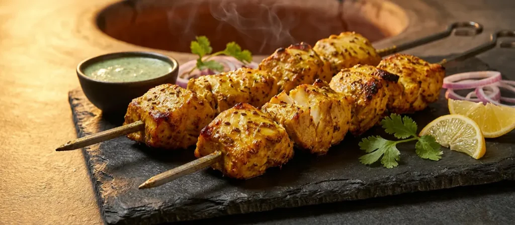 Ajwaini Monkfish Kebabs
