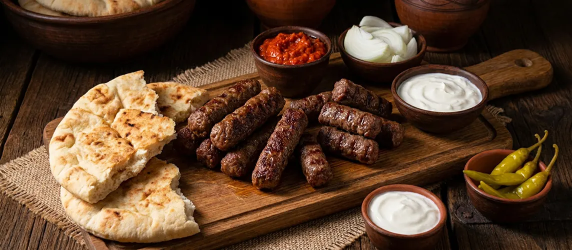 Cevapi Beef Kebabs with Ajvar