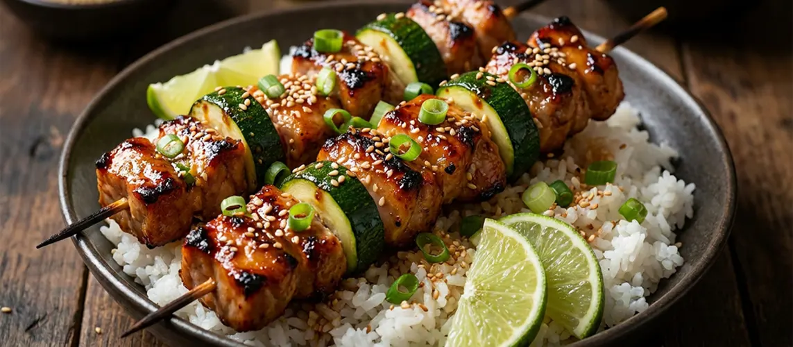 Chilli Garlic Pork Skewers
