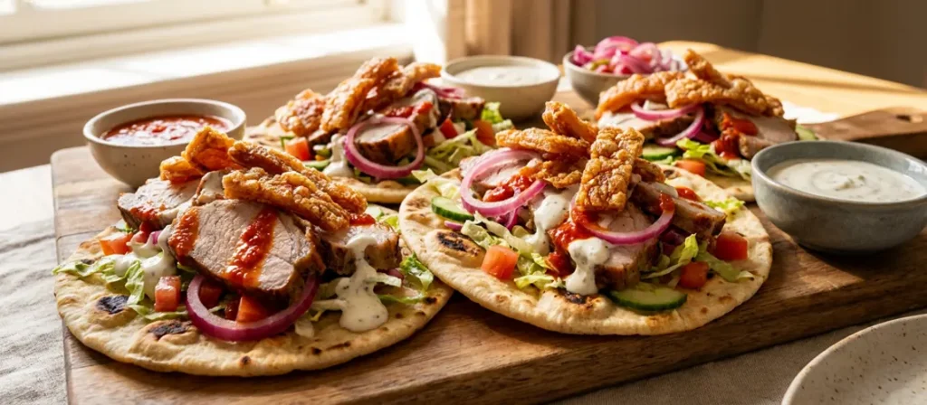 Posh Roast Pork Kebab Wraps
