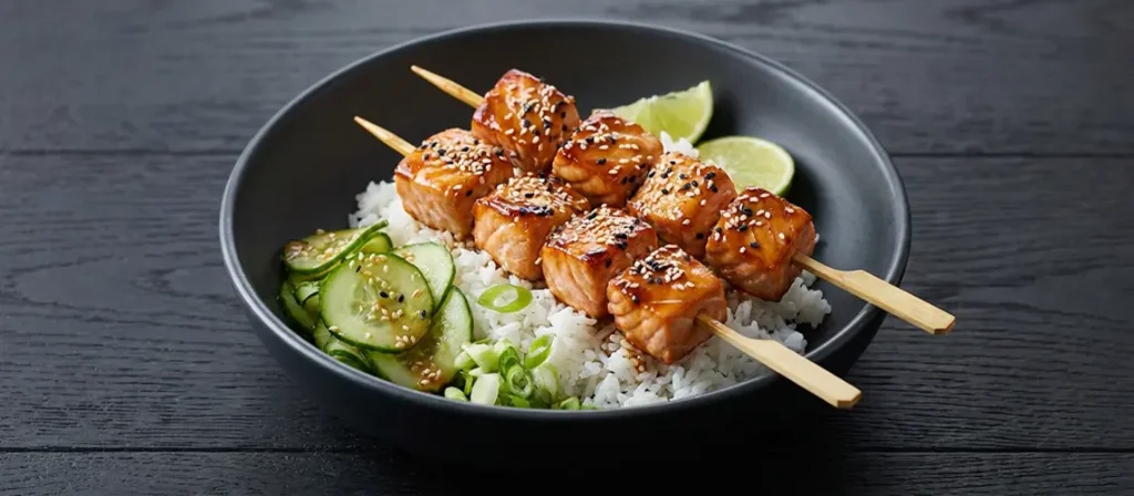 Teriyaki Salmon Skewers