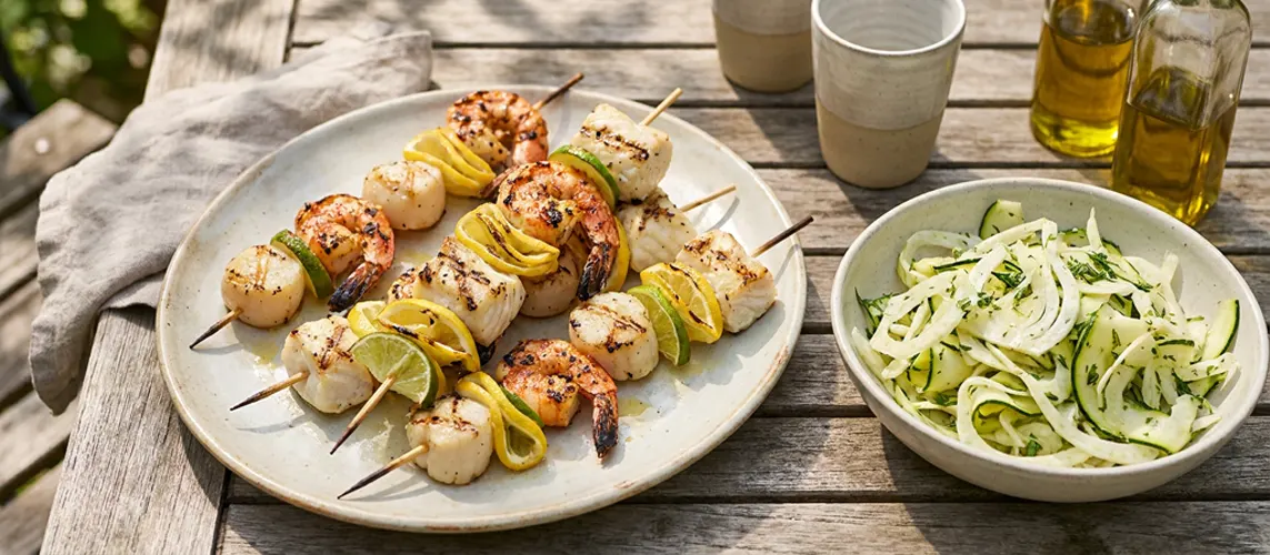 Zesty Seafood Kebabs