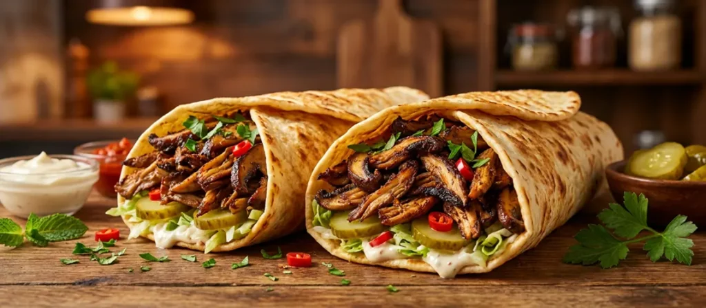 Crispy Mushroom Shawarma Wraps