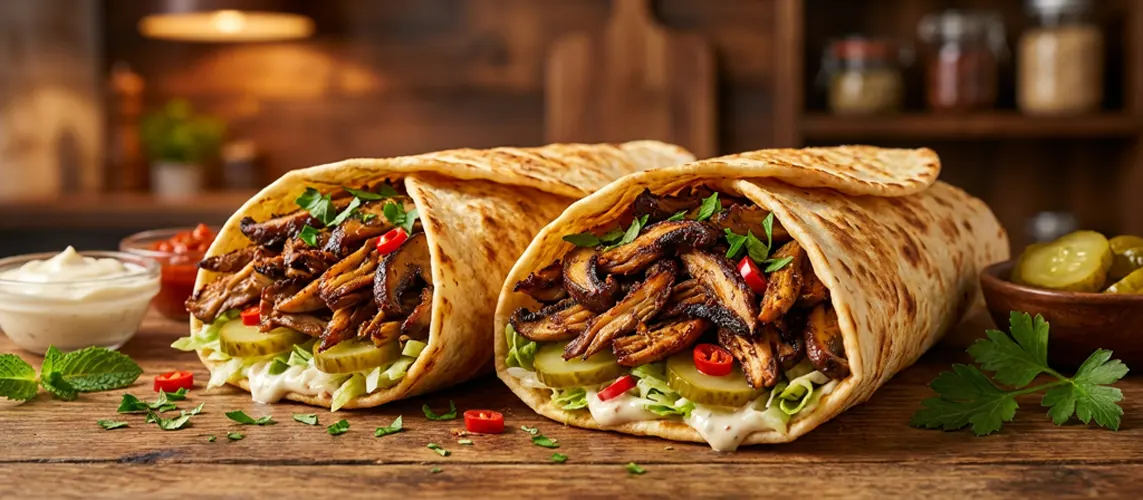 Crispy Mushroom Shawarma Wraps