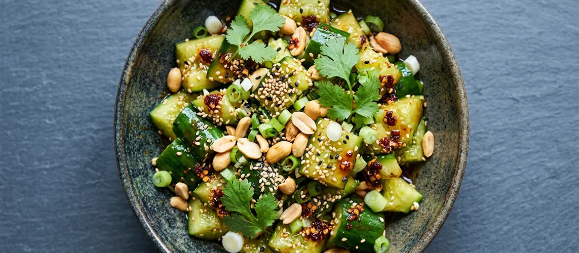 Smashed Cucumber and Peanut Salad
